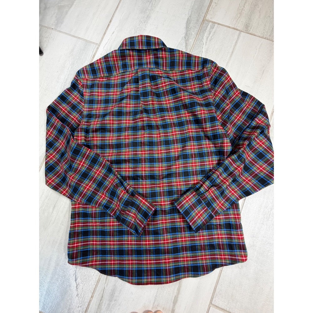 Lauren Ralph Lauren Plaid Button Down Shirt Soft Stretch Regular Fit Red Blue S - Picture 4 of 5